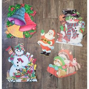 Vintage Die Cut Dennison Eureka Carrington Christmas Cutout Decorations Holiday